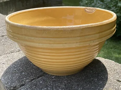 Buy Antique Nelson McCoy Pottery Yellow Stoneware Mixing Bowl Shield Mark #11 • 28.42£