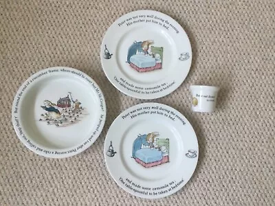 Buy Wedgewood Beatrix Potter Peter Rabbit Breakfast/Dinner Bowl/2 Plates & Egg Cup • 0.99£