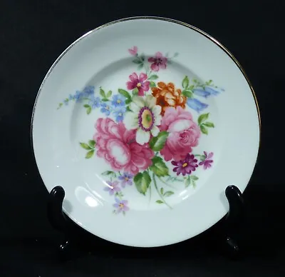 Buy Crown Staffordshire Bone China Floral Bouquet Small Plate Trinket Dish Gilt 039 • 12£