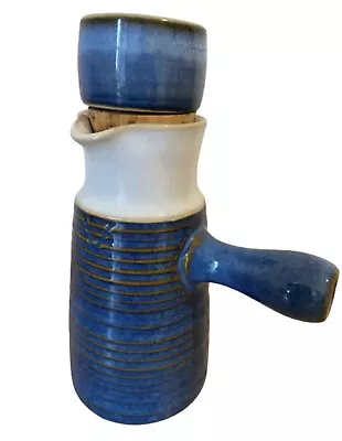 Buy Vintage Denby/Langley Chatsworth Blue White Vinegar Handled Pot & Stopper 1970 • 10.99£