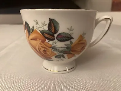 Buy Vintage Colclough Royal Vale Apricot Rose Tea Cup, Pattern Number 7983 Scalloped • 25.61£