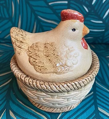 Buy Gorgeous Vintage Small Pottery Hen On Nest Chicken Egg Holder 🐓 🥚 • 4.99£
