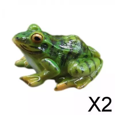 Buy 2x Garden Cute Frog Big Eyes Statue Figurine Ornament Sculpture Decor Art Gift • 7.57£