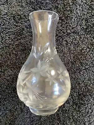 Buy ROYAL DOULTON Crystal Glass Bud Vase 11cm Tall Engraved Flowers Unboxed • 10£