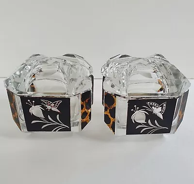 Buy 2 X Art Deco Czech Bohemian Glass Lidded Trinket Pots Karl Palda • 50£