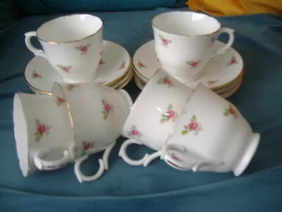 Buy Pall Mall Ware English Bone China, Pink Rose Design, 6 Cups And 6 Saucers,  • 8£