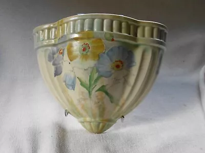 Buy Crown Ducal Ware Pretty Floral Design Pocket Wall Vase ~ Vintage Decor • 20£