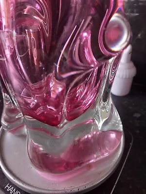 Buy Bohemian Glass Vase Pink/ Cranberry Beautiful • 35£