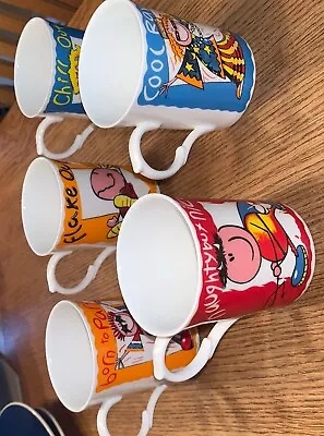Buy 5 XVintage 1998 Staffordshire Tableware 'Keep Fit-Flake Out' ‘Born To Party Mugs • 24.95£