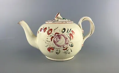 Buy A C1790 Swinton Creamware Teapot Of Small Proportions Painted With Floral Sprays • 185£