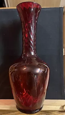 Buy Ruby Red  To Orangina .Swirl Vase 10 Inches • 16.97£