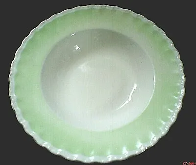 Buy Grindley Cream Petal Cream Pale Green Rimmed Bowl 9 Inch With Rippled Edge C1954 • 8.50£