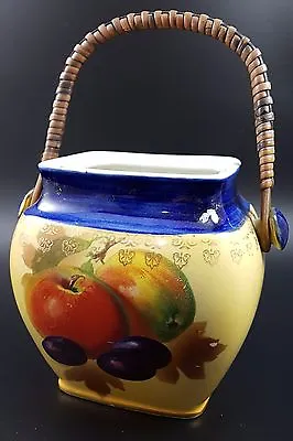 Buy Rubian Art Pottery, England, C 1930s Biscuit Barrel, Decorated With Plums, Nuts  • 8£
