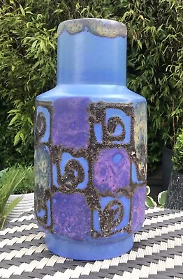 Buy Vintage 60s Vase West German Pottery Keramik Ruscha Fat Lava Blue Black Purple. • 19.99£