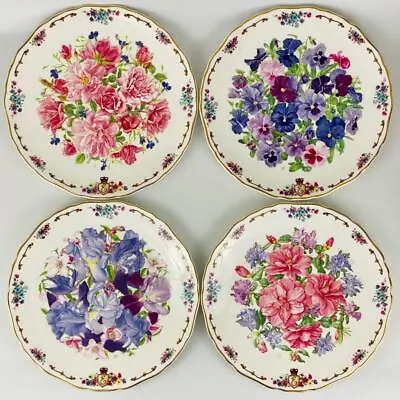 Buy 4 Royal Albert Vintage Plates~ The Queen Mothers Favourite Flowers C1993  VGC • 29£