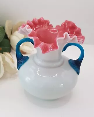 Buy Antique Victorian Fancy FireGlow Glass Hand Blown Art Glass Vase  • 58£