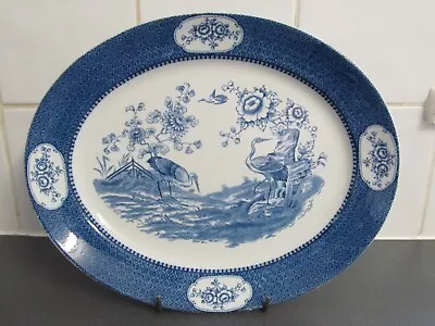 Buy Antique Oval Yang TSE Newport Pottery Stork Plates 30cms Burslem England • 6.95£