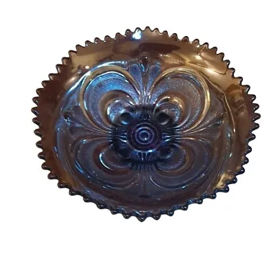 Buy Carnival Glass Bowl Amethyst/bronze Iridescent | Vintage. 8”  Ruffled Edge VGC • 22£