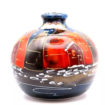 Buy Anita Harris Pottery Gold Signed 10cm Marrakesh Vase Potteries Past Theme - VGC • 69£