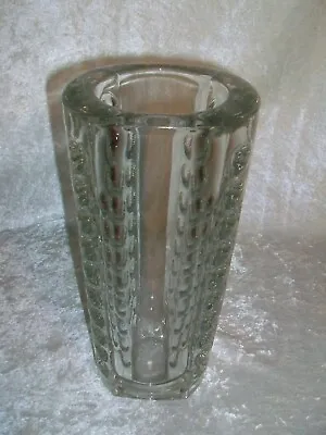 Buy Vintage Sklo Mid Century Modern Czech Rudolfova Hut Jurnikl Clear Art Glass Vase • 130.98£