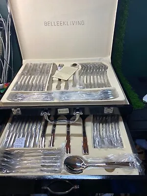 Buy 72 Piece Belleek Living Flatware Cutlery Set Rare Discontinued • 150£