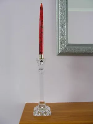 Buy Vintage Nachtmann Heavy Tall Crystal Glass Candle Holder + Red Acrylic Candle • 19.99£