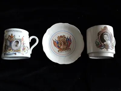 Buy 3 Items S Fielding & Co Devon Ware Royal Commemorative King George V & Mary 1911 • 4.79£