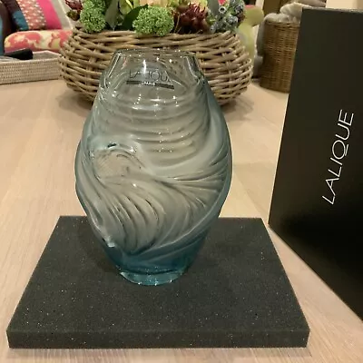 Buy Lalique Crystal Poissons Combattants Vase Blue 10684200 Bnib Stunning Rrp £975 • 450£