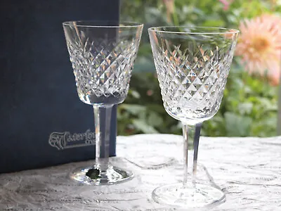 Buy Waterford Crystal Alana Claret Wine Glasses Set Of 2 Vintage Excellent Condition • 85£