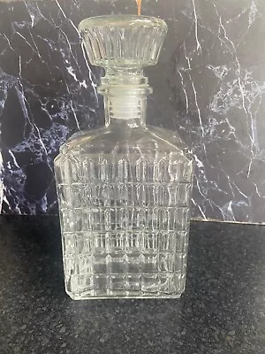 Buy Vintage Glass Rectangular Decanter With Air Tight Stopper • 3.99£