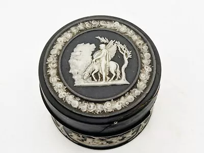 Buy Vinatge Black Jasperware Wedgwood Round Trinket Box Pot • 22.99£