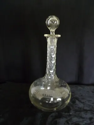 Buy Vintage/Antique Cut Glass And Etched 1 Pint Decanter • 7£