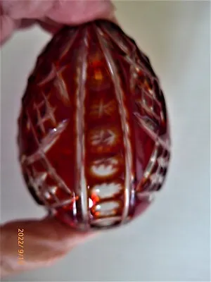 Buy Stunning Bohemian Vintage Red Cut To Clear Crystal Egg- Gorgeous Design -4  High • 19.80£