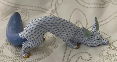Buy Rare Blue Herend Fish Net Figurine Sneaky Fox 11.5  Mint Condition *M2 • 753.94£