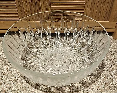 Buy Vintage Solid Cut Glass Salad Or Trifle Bowl • 15£