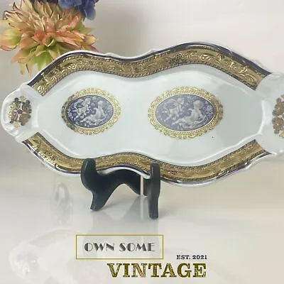 Buy Porcelain Limoges Tea Service Plate Decorated In 22kt Gold And Deep Cobalt • 76.49£
