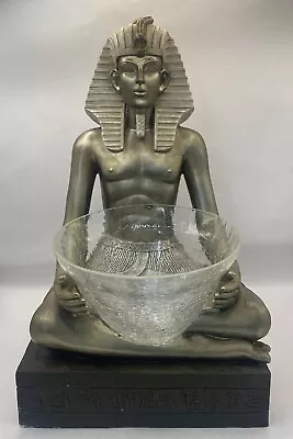 Buy Egyptian Pharaoh Holding Glass Crackled Bowl • 20£