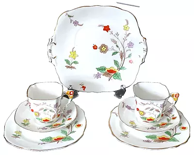 Buy Royal Stafford FLORA, Guaranteed English Bone China, Art Deco ‘Tea Set For Two’ • 35£