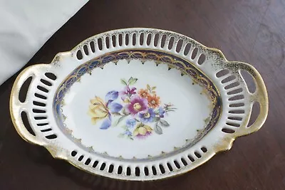 Buy 2 X Vintage Dresden China Bowls Dishes Trinket Bon Bon Floral Delicat Pierced • 18£