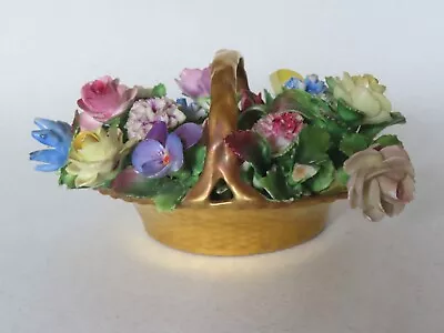 Buy Vintage CROWN STAFFORDSHIRE Large Bone China Flower Posy Basket • 59£