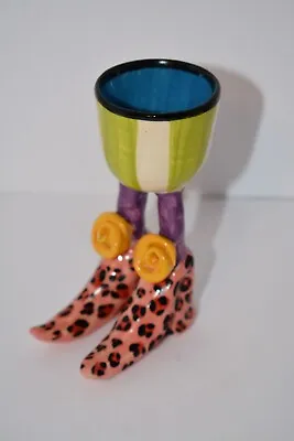 Buy Funky & Fun Artist Signed Ceramic Egg Cup Art Pottery Pink High Heels • 22.76£