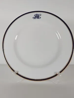 Buy Spode Copeland China T.Goode And Co With Monogram Dinner Plate, Cobalt Blue  Rim • 24£