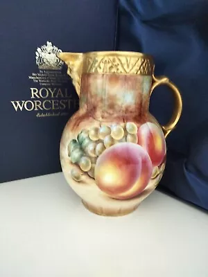 Buy A Royal Worcester Jug, Painted Fruit, Artist Signed By S.Wood, 16.5cm Tall,... • 1,375£