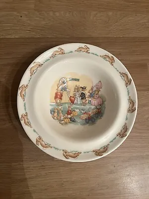 Buy Royal Doulton Bunnykins 1936 Train Journey Ticket Office Baby Child Cereal Bowl • 6.95£