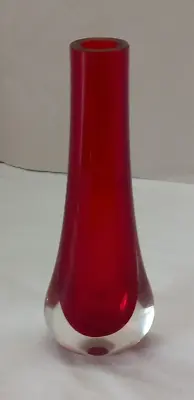 Buy Vintage Whitefriars Red Art Glass Tear Drop Vase • 39£