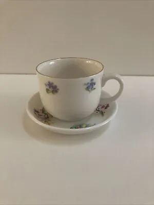 Buy Made In England Fine Bone China Teacup Marked And Saucer Unmarked Floral Design • 23.80£