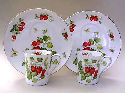 Buy Rosina China - Queen's - Virginia Strawberry -  Two Mugs With Snack Plates • 20£
