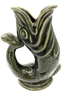 Buy Fosters Studio Pottery Glug Jug Green Fish • 33.12£