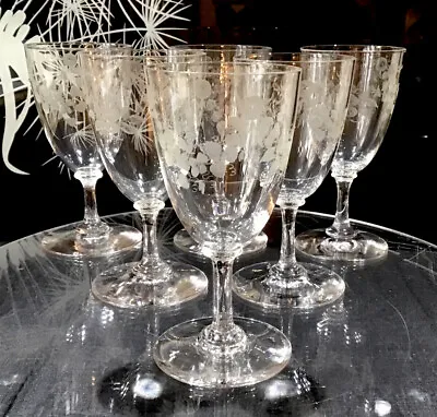 Buy 6 BACCARAT Acid Etched Port Glasses - Flower Swag - Circa 1860 - EXTREMELY RARE • 320£