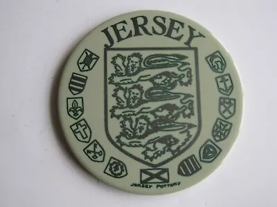 Buy Jersey Pottery 6  Diameter Ceramic Tile Trivet With Cork Back - Coat Of Arms • 10£